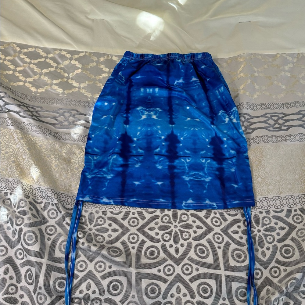 SHEIN Vibrant Blue Tie-Dye Skirt